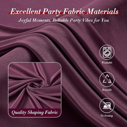 40 ft x 10 ft Wrinkle Free Maroon Backdrop Curtain - Image 4