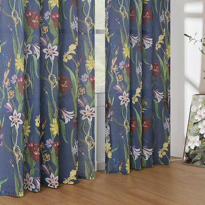 Schweek Floral Curtains 63 Inches Length 2 Panels - Image 8