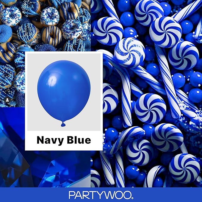 PartyWoo Royal Blue Balloons 127pcs Dark Blue Balloons Different Sizes | 36 18 - Image 2