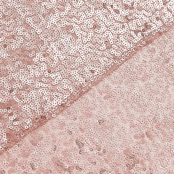 Sugargirl Rose Gold Sequin Backdrop Curtain 2 Panels 2FTx8FT Glitter Rose Gold - Image 9