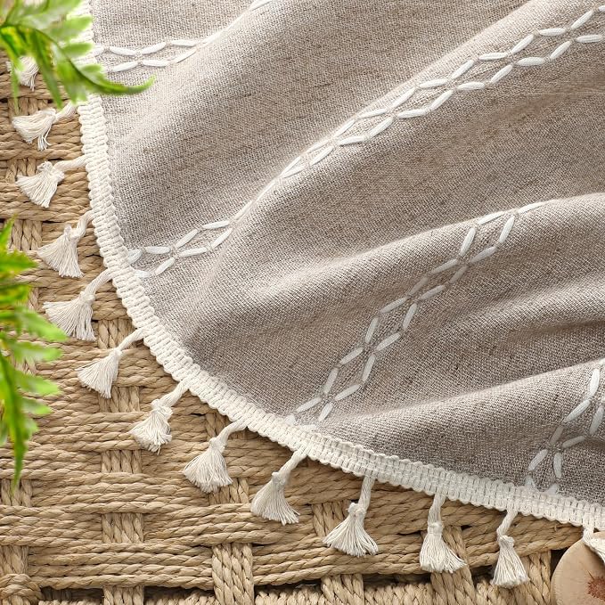 Khaki Brown Boho Blackout Curtains 84 Inch 2 Panels - Image 3