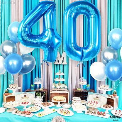 KatchOn Blue 0 Number Balloons 40 Inch | 0 Digit Balloon - Image 3