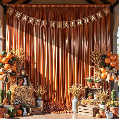 10x10 ft Terracotta Glitter Backdrop Curtain - Image 3