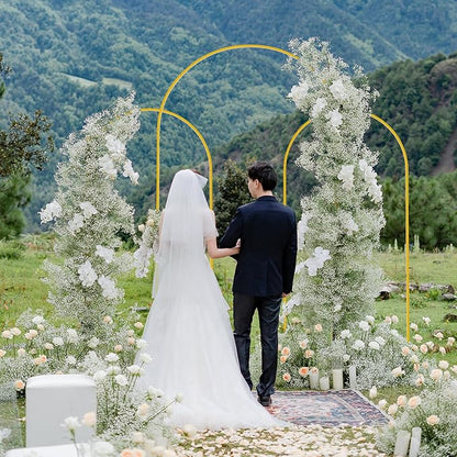 Wedding Arch Backdrop Stand 7.2FT, 6FT Gold Metal Arch Stand Set | Metal Arch - Image 6