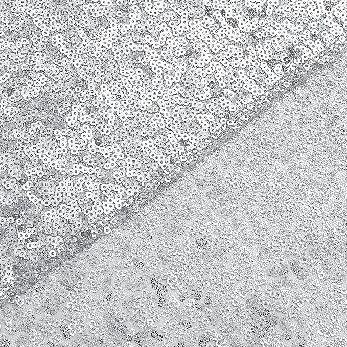 Sugargirl Silver Sequin Backdrop Curtain 10FTx10FT Glitter Silver Background - Image 7