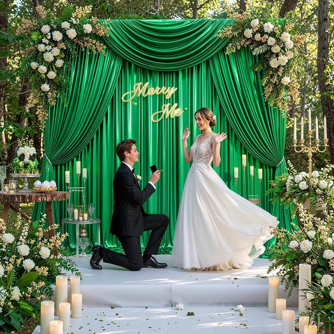 10x10FT Green Sequin Backdrop Curtain - Image 2