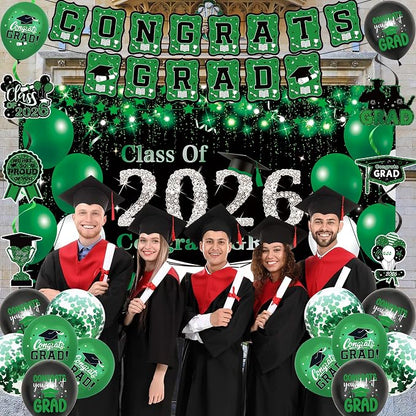 DARUNAXY Green Graduation Party Decorations, 2026 Congrats Grad Honeycomb - Image 6