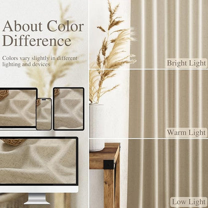 Eggshell Beige Linen Curtains 84 Inches Long - Image 3