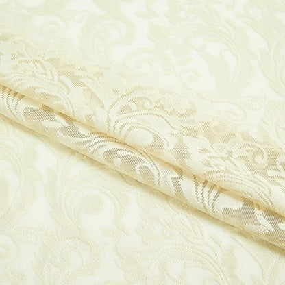Bujasso Ivory Sheer Lace Curtains 63 inch Vintage Floral Sheer Window Curtain - Image 3