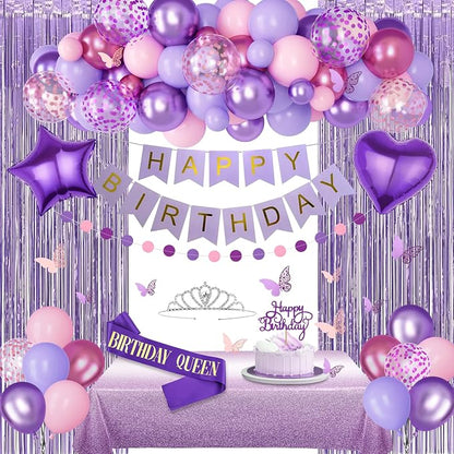 Amandir Purple Birthday Decorations by Amandir