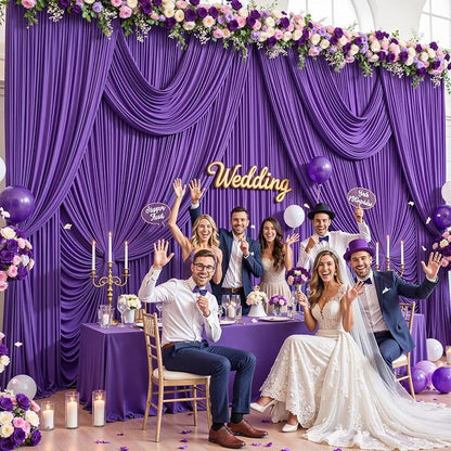 6 Panels Purple Backdrop Curtains - Image 2