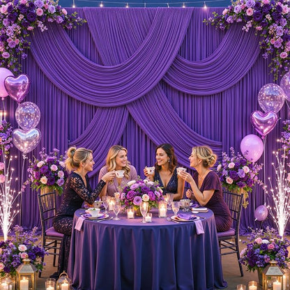 10 Panels Purple Backdrop Curtains - Image 3