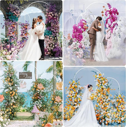 Wedding Arch Backdrop Stand 7.2FT, 6FT White Metal Arch Stand Set | Metal Arch - Image 6