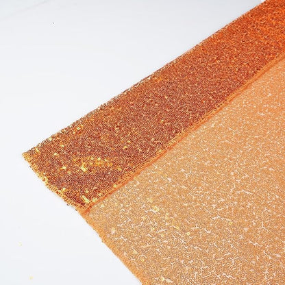 Eternal Beauty Orange Sequin Backdrop Curtains, 2 Panels 2x8FT | 3mm Sparkle - Image 5
