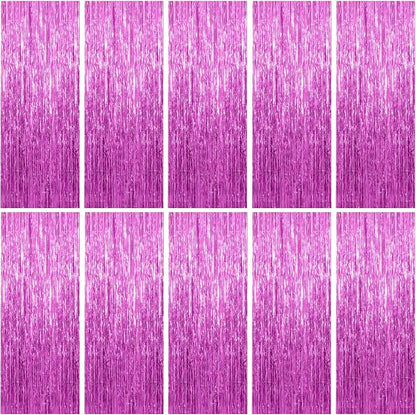 10 Pack Foil Curtain Backdrop Metallic Tinsel Foil Fringe Curtains Photo Booth by KEJ