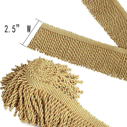 BEL AVENIR Bullion Fringe Trim Curtain Fringes 10 Yard x 2.5 Inches Sewing | - Image 4