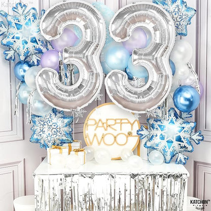KatchOn 33 Balloon Numbers Silver 40 Inch, 33 Birthday Decorations | 33 number - Image 7