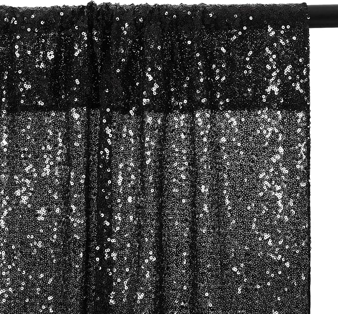 Eternal Beauty Black 3mm Sequin Backdrop 6x6 Ft - Image 9