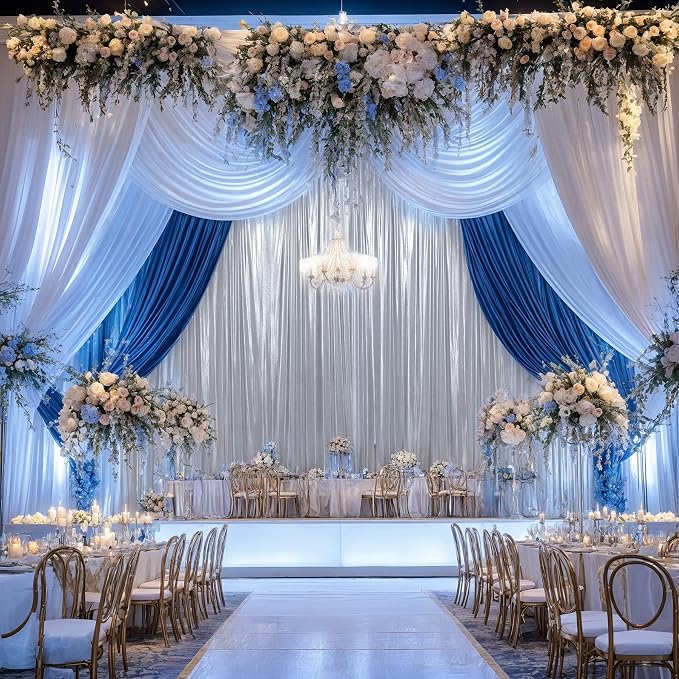 20ftx10ft Sequin Silver Backdrop Curtain Panels - Image 8