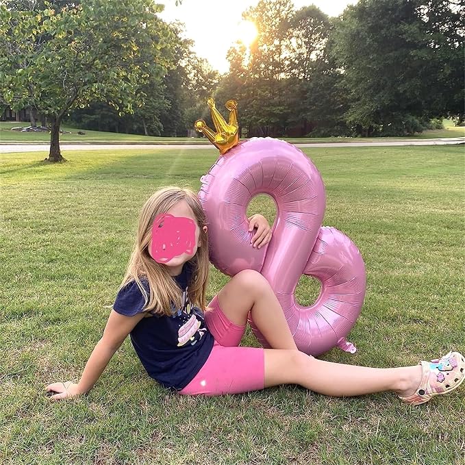 40 Inch Pastel Pink 5 Number Balloons, Giant Foil 5th Birthday Number Balloon - Image 4