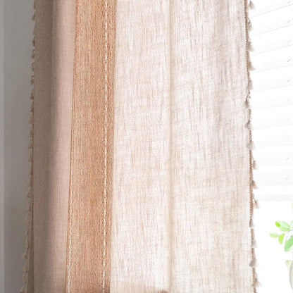 Sutuo Home Boho Curtains for Bedroom Living Room, Semi Blackout Linen Farmhouse - Image 7