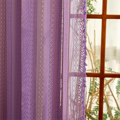 Sutuo Home Lavendar Boho Lace Curtains - Image 3