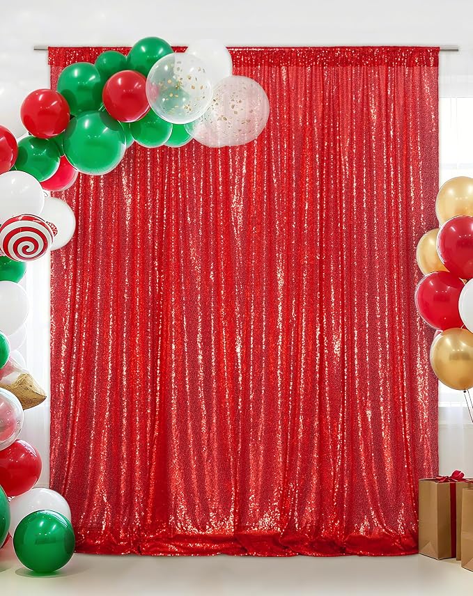 Eternal Beauty Red 3mm Sequin Backdrop 6x8 Ft - Image 2