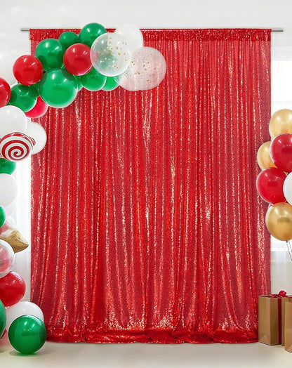 Eternal Beauty Red 3mm Sequin Backdrop 20x10 Ft - Image 2