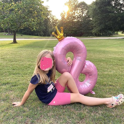 Crown Pink Number 1 Balloon for Girls 1st Birthday Party, 40 Inch Large Number - Image 5