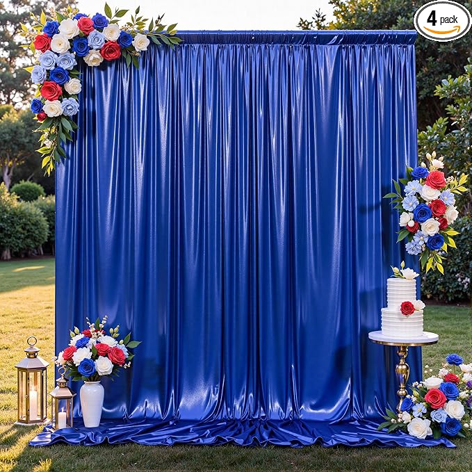20x10FT Royal Blue Sequin Backdrop Curtain by Unknown