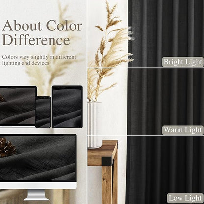Extra Wide 100x96 Inch Linen Curtains - Image 4