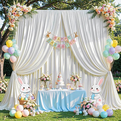 20x10ft Ivory Glitter Backdrop Curtain - Image 8