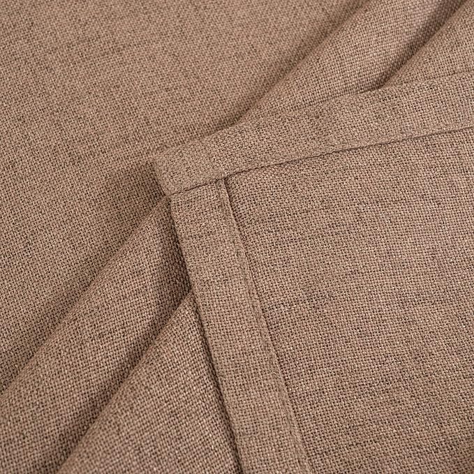 YoungsTex Mocha Brown Linen Curtains 48 Inch Length, Short Semi Sheer Drapes - Image 8