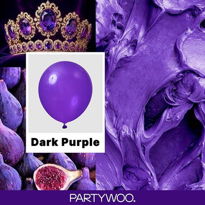PartyWoo Dark Purple Balloons 140pcs Royal Purple Color 18 12 10 5 Inch | 18 12 - Image 2