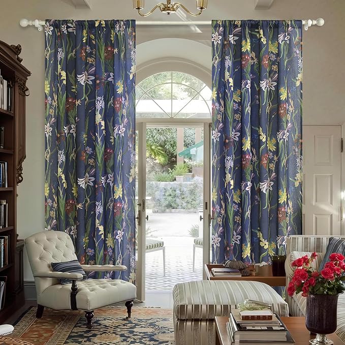 Schweek Floral Curtains 63 Inches Length 2 Panels - Image 2