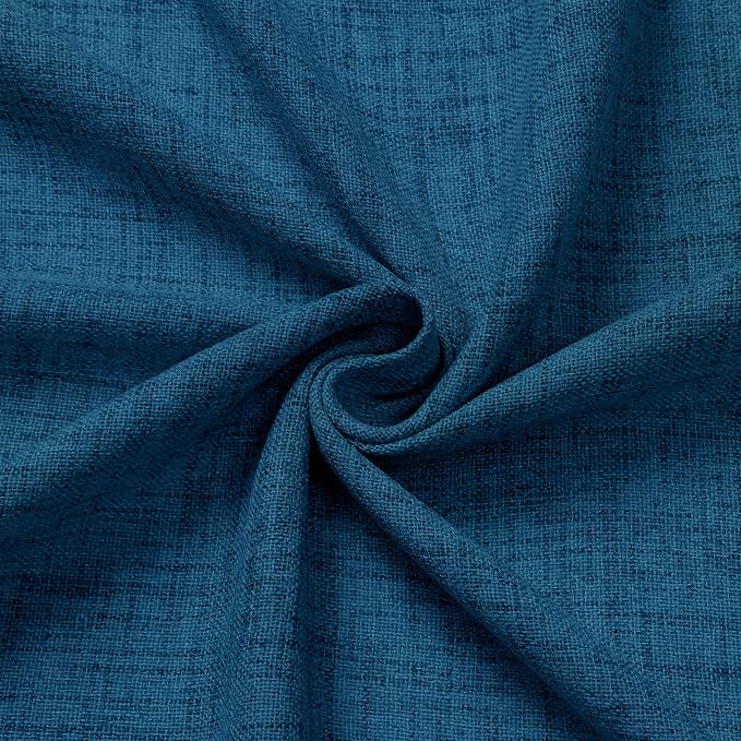 Tollpiz Short Linen Curtains Living Room Rod Pocket Semi Sheer Curtain Burlap - Image 9