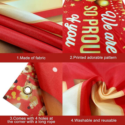 KatchOn Red We are So Proud of You Banner 72x44 Inch | Graduation Banner - Image 5