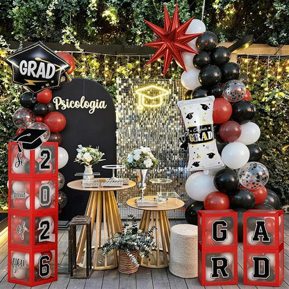 2026 Graduation Decorations Class of 2026 Red and Black Balloons Arch kit - Image 6