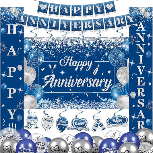Blue Happy Anniversary Decorations by Unknown