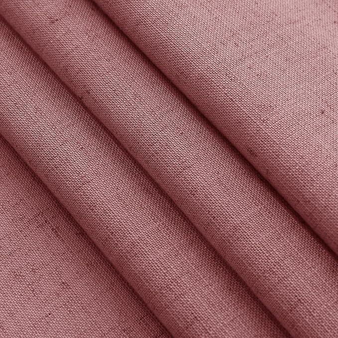 Canyon Rose Linen Curtains for Living Room 63 Inches Long 2 Panel Set Light - Image 7
