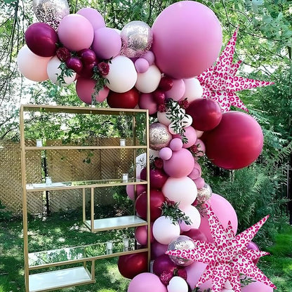 4psc Pink Leopard Balloons Cheetah Balloons Explosion Star - Image 3