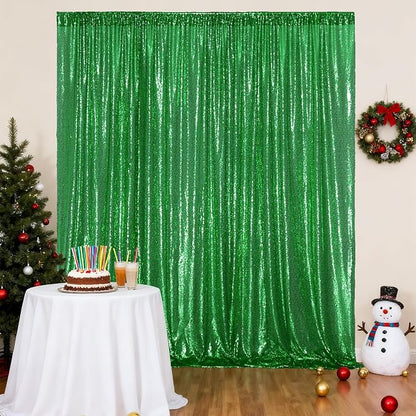 Poise3EHome Green Sequin Backdrop, 6FT x 8FT Sequin Photography Backdrop Curtain - Image 6