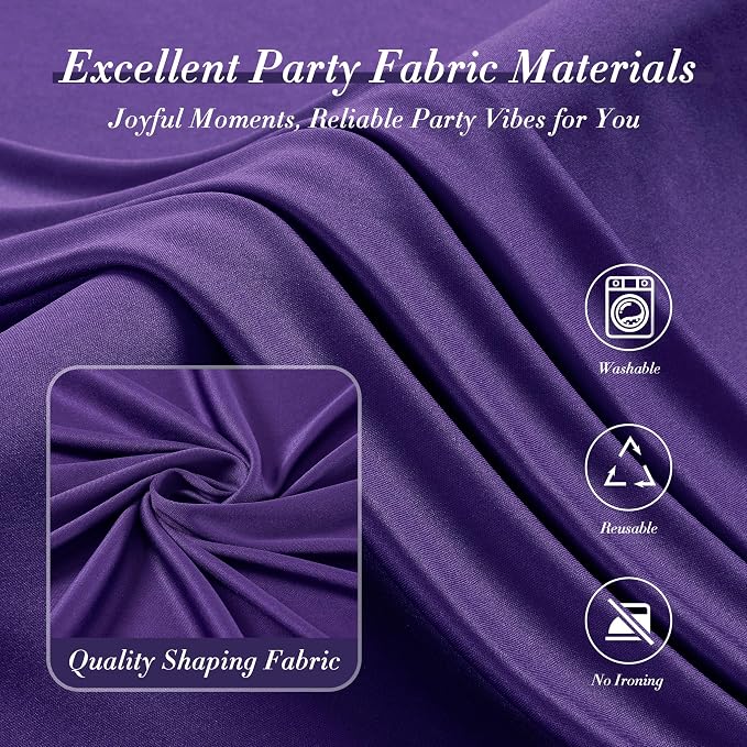 30 ft x 10 ft Wrinkle Free Purple Backdrop Curtain - Image 4