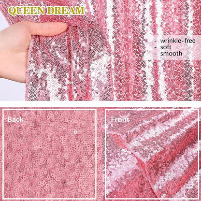 Blush Pink Sequin Backdrop Glitter Backdrop Curtains 10ft x 10ft Glitter - Image 6