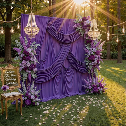 30ft x 10ft Wrinkle Free Purple Backdrop Curtains - Image 5