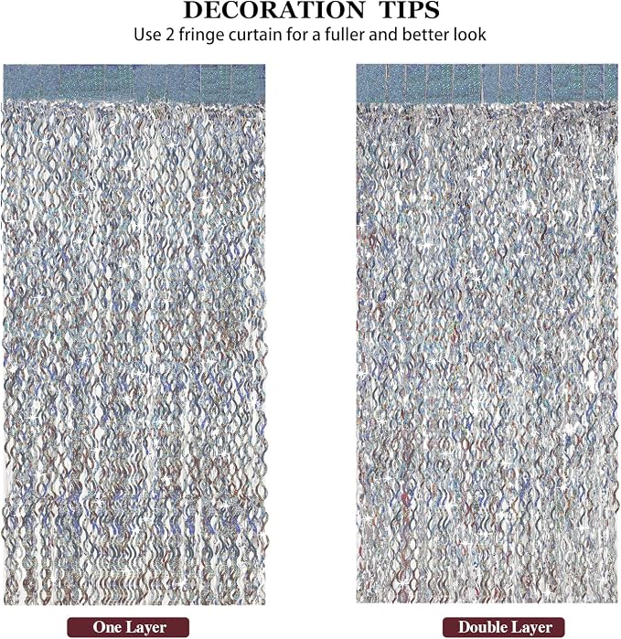4 Pack Silver Tinsel Backdrop - Image 5