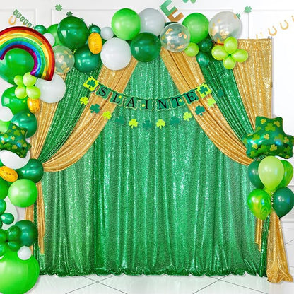 QueenDream Green Sequin Backdrop Curtain Party Backdrop Curtain 8ft x 8ft - Image 6