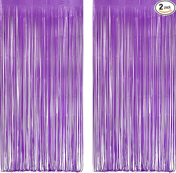 Purple Tinsel Fringe Party Backdrop by GREATRIL