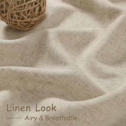 Eggshell Beige Linen Curtains 84 Inches Long - Image 4
