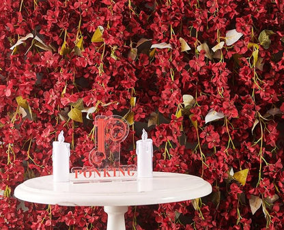 Artificial Flower Garland 2pcs 5.6ft Floral Hydrangea Vine Decor Red Flower | - Image 7
